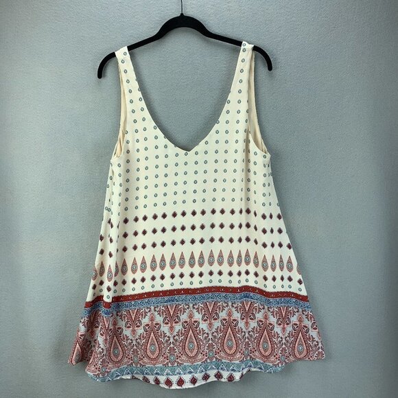 Show Me Your Mumu Tank Dress Womens Small Ivory Pullover Boho Flowy Samantha - Picture 1 of 14